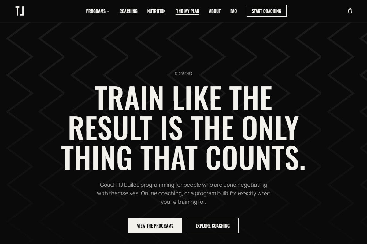 Screenshot of the TJ Coaches website